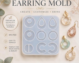 Silicone Earring Mold: Geometric Resin Casting, Pendant, Keychain