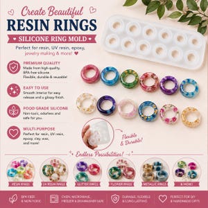 Silicone Ring Mold: Sizes 6-12, Resin Jewelry Making