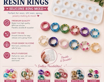 Silicone Ring Mold: Sizes 6-12, Resin Jewelry Making