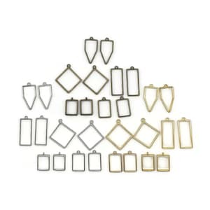 30 Pcs Open Back Bezels: Resin Pendant Charms
