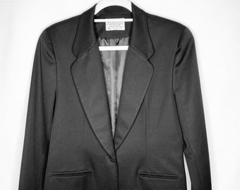 Vintage Petite Pendleton Black Women’s 100% Wool Blazer Size 6P Career Suit Work