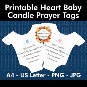 Druckbare Baby Dusche Kerze Favor Tag, Baby Kerze Gedicht Tag, Brennen Sie diese Kerze Babys Name, Baby Gebetskerze Dusche Gefälligkeiten, Storch Gedicht