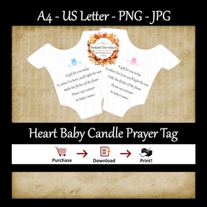 Printable Baby Shower Candle Favor Tag, Baby Candle Poem Tag, Burn This ...