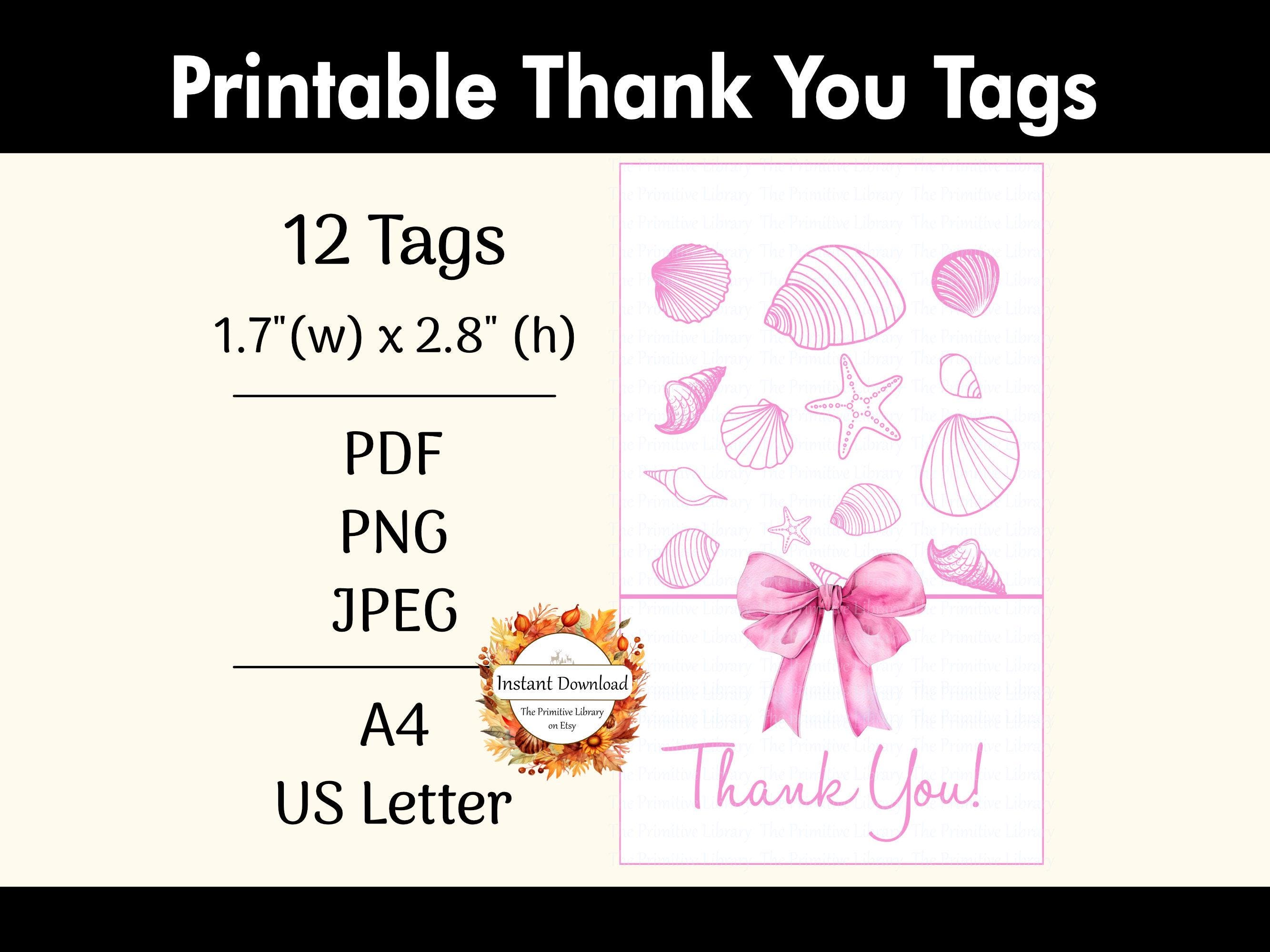 Shell Thank You Tag - Etsy, image size:2667x2000