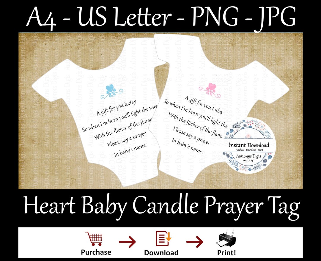Printable Baby Shower Candle Favor Tag Baby Candle Poem Tag - Etsy
