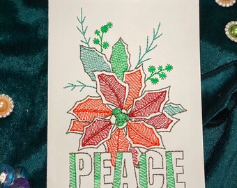 Embroidered Christmas card