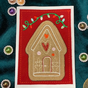 Christmas card. Gingerbread house