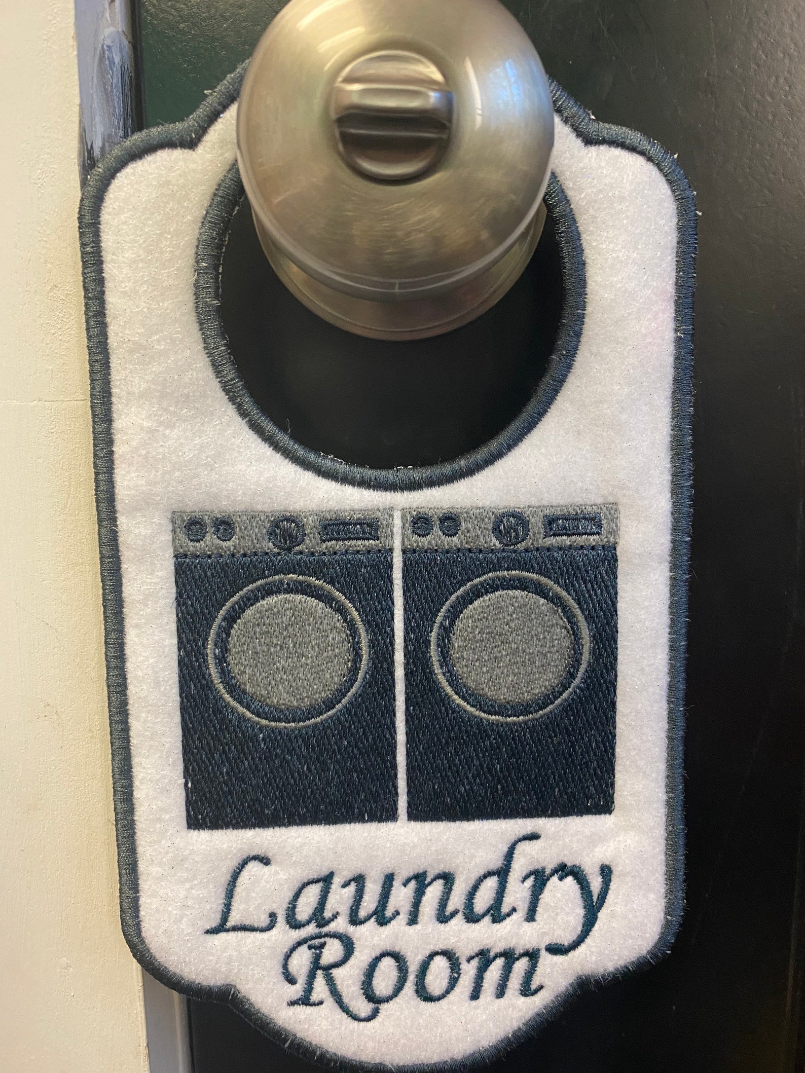 Laundry Room Embroidered Door Hanger Etsy