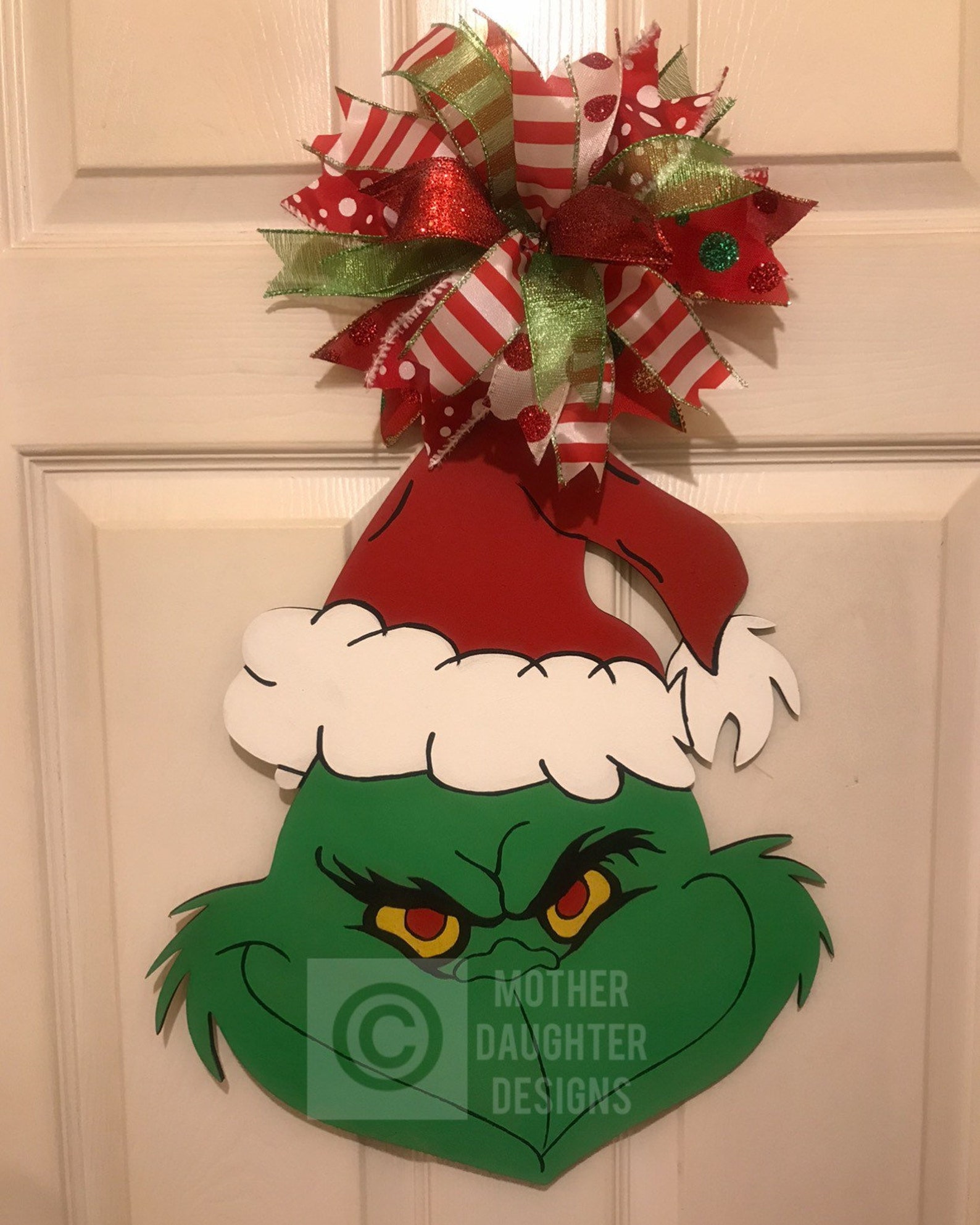 Grinch Face Door Hanger Etsy