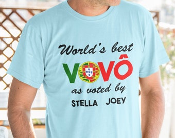 Worlds best Avo, Portuguese Tshirt, Worlds best grandfather, Granddad tshirt, Portugal tshirt, Grandkids tshirt with names, Fathers day tee