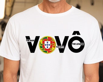 Portuguese Vovo tshirt, Fathers day shirt, Portugal shirt for him, Portugal flag gift, Grandpa tshirt, Man myth legend shirt, Avo tshirt