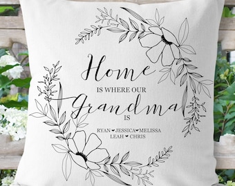 Personalized Grandma Pillow, Mothers day pillow, Custom Nana pillow, Pillow with names, Grandmother gift, Gift for Grandma from Grandkids