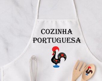Personalized Portuguese Apron, Galo de Barcelos, Portuguese Rooster, Gifts for the cook, Chef gifts, Portugal Gifts, Custom Apron with Name