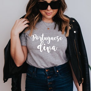 Portuguese Diva Womens T-Shirt, Portuguese Fashion, Portugal Gifts, Diva shirt, Jersey Short Sleeve Tee, Gifts for her