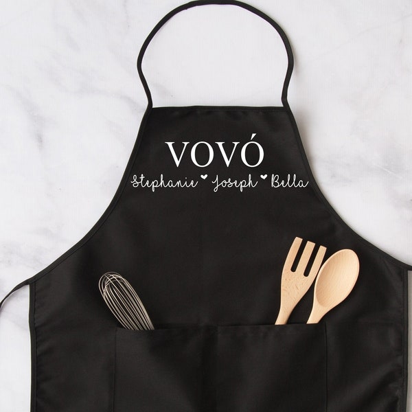Cooking, Loving With Grandkids - Family Personalized Custom Apron - Mother's Day, Gift For Mom, Grandma
