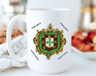 Portuguese flag mug, Portuguese Crest, Portuguese pride, Portugal mug, Portuguese Gifts, Gifts for Avo, Portugal coat of arms mug, Flag mug