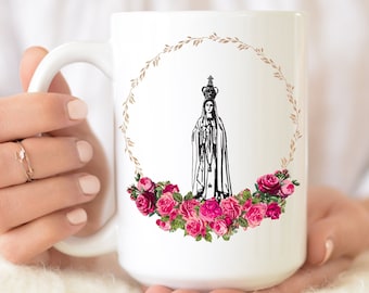 Our Lady of Fatima mug,Our Lady cup,Virgin Mary mug,Hail Mary mug,Blessed mother gifts,Catholic gifts,Christian mug,Blessed virgin, Pray cup