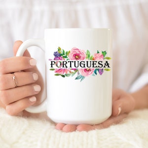 Portuguese Girl Coffee Mug, Portuguesa, Floral Ceramic Cup, Portugal Gifts, Portuguese Decor, Gift for her