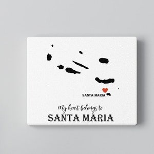 Portuguese Azores Map Sign, Portugal Gifts, My Heart belongs to Portugal, Gift for Avo, Location Map Print, Saudade, Acoreana Gift ideas