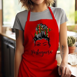 Portuguese girl Apron, Portugal apron, Cook gifts, Chef gifts, Gift ideas for cook, Portugal flag, Portuguesa, Gift for her, Custom apron