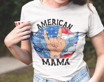 American Mama tshirt, July 4th tshirt for women, USA shirt, America tee, American flag, Mama tshirt, Patriotic tshirt, Memorial day shirt