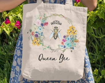 WZMPA Honey Bee Reusable Tote Bag Bee Lover Gift Queen Bee Shopping