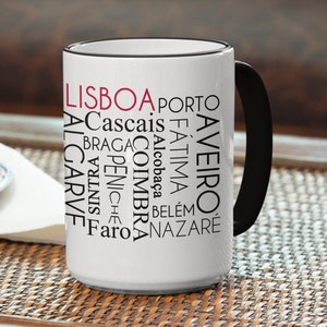 Portugal cities mug, Portuguese pride mug, Portuguese mug, Saudade mug, Portugal gifts, Location mug, City Mug, Custom mug, Gifts for her