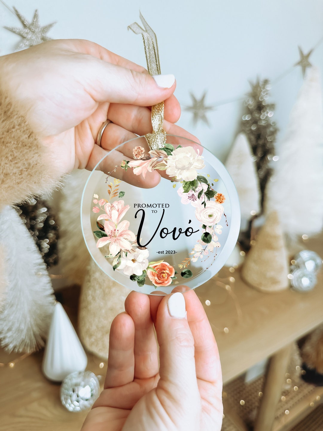 Promoted to Grandma, Portuguese Vovo Christmas Ornament, Portuguese Avo