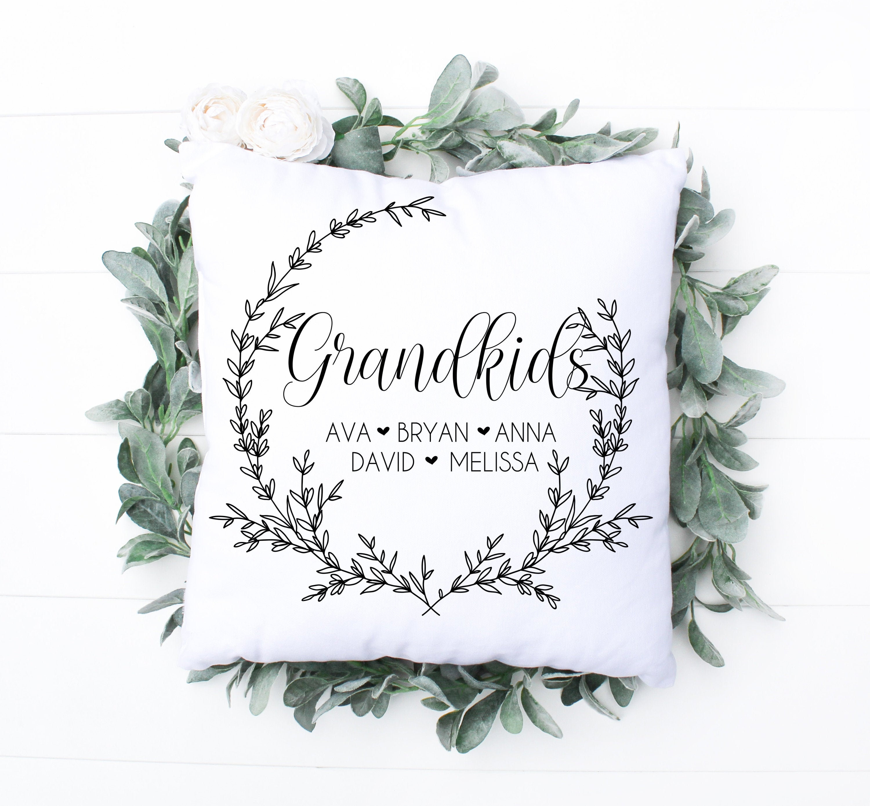 Custom Grandkids Pillow Pillow With Grandchildren Names Etsy
