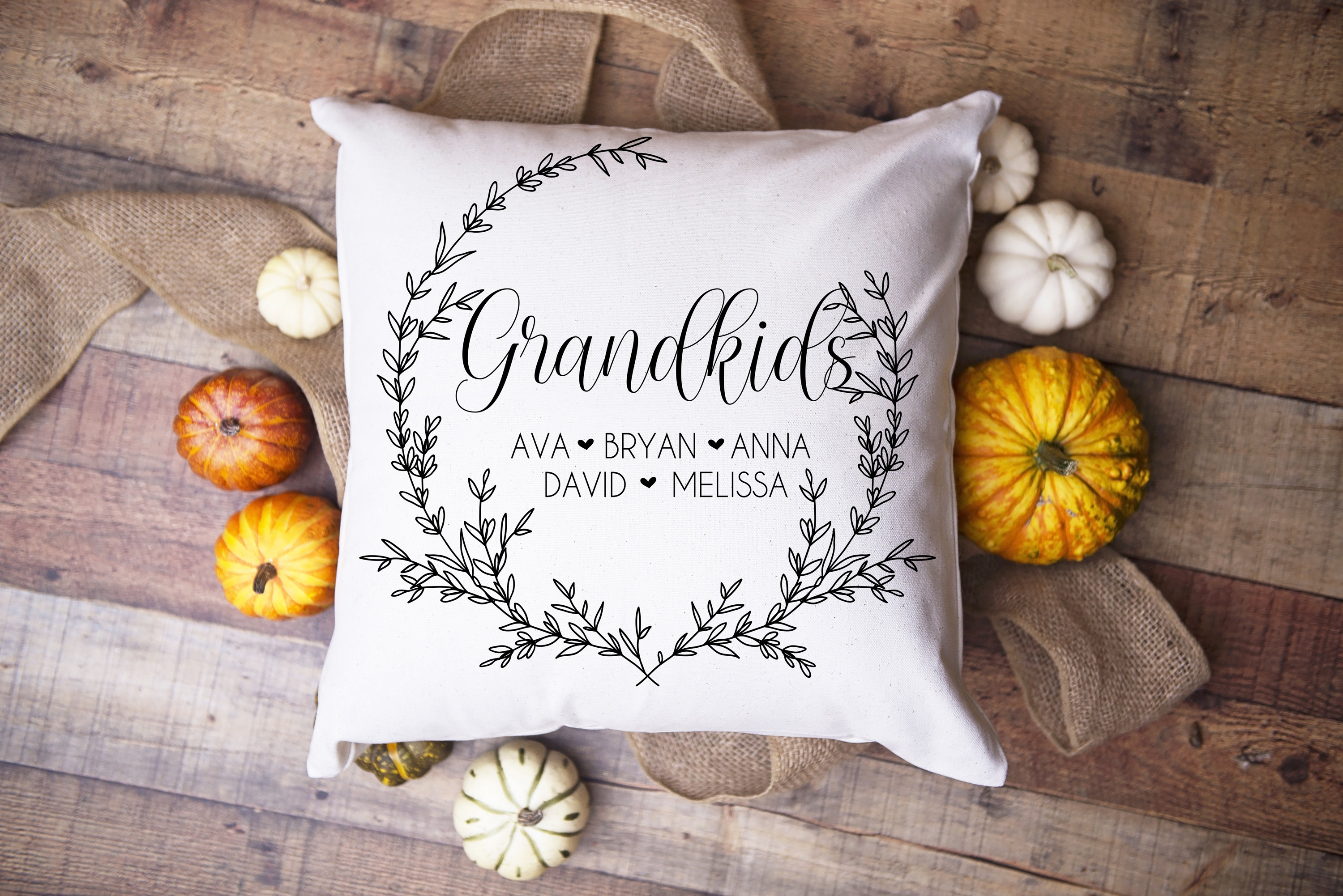 Custom Grandkids Pillow Pillow With Grandchildren Names Etsy