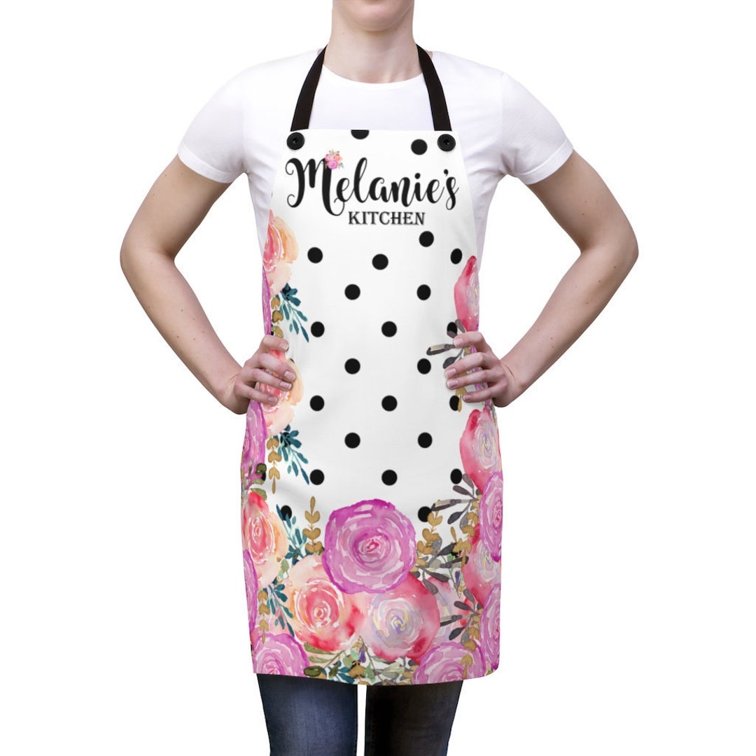 Personalized Floral Apron Polka Dot Apron Mothers Day Gift - Etsy