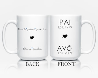 Portuguese Avo Mug, Grandfather Cup, Portugal Mug, Portuguese Grandpa, Vovo Mug, Established Mug, Father&#39;s day Mug, Personalized Dad mug