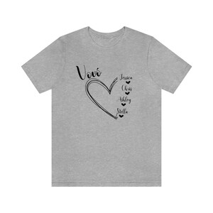 Custom Grandma tshirt, Portuguese Vovo shirt, Mothers day shirt for Grandmother, Best Nana shirt, Gigi tshirt, Grandkids tshirt with names Athletic Heather