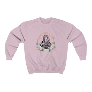 Virgin Mary Sweatshirt, Floral Sweater, Religious Sweatshirt, Catholic Gifts, Christian Gifts, Inspirational Top, Spiritual Sweatshirt bild 5