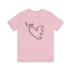 Custom Grandma tshirt, Portuguese Vovo shirt, Mothers day shirt for Grandmother, Best Nana shirt, Gigi tshirt, Grandkids tshirt with names Pink
