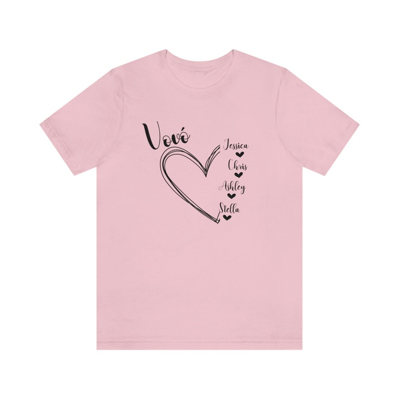 Custom Grandma tshirt, Portuguese Vovo shirt, Mothers day shirt for Grandmother, Best Nana shirt, Gigi tshirt, Grandkids tshirt with names Pink