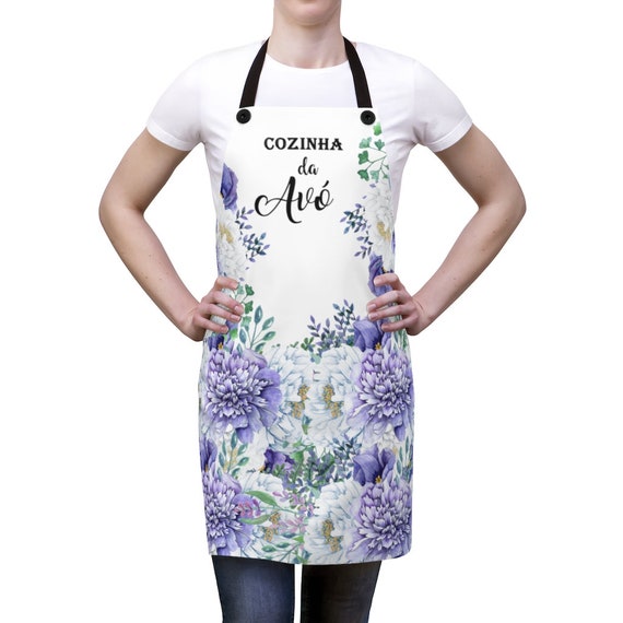 Portuguese Grandmother Kitchen Apron, Floral Apron, Portuguese