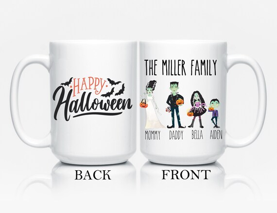 Personalized Family Halloween Mug, Custom Character Mug, Funny Halloween Mug, Halloween lover Gifts, Personalized mug