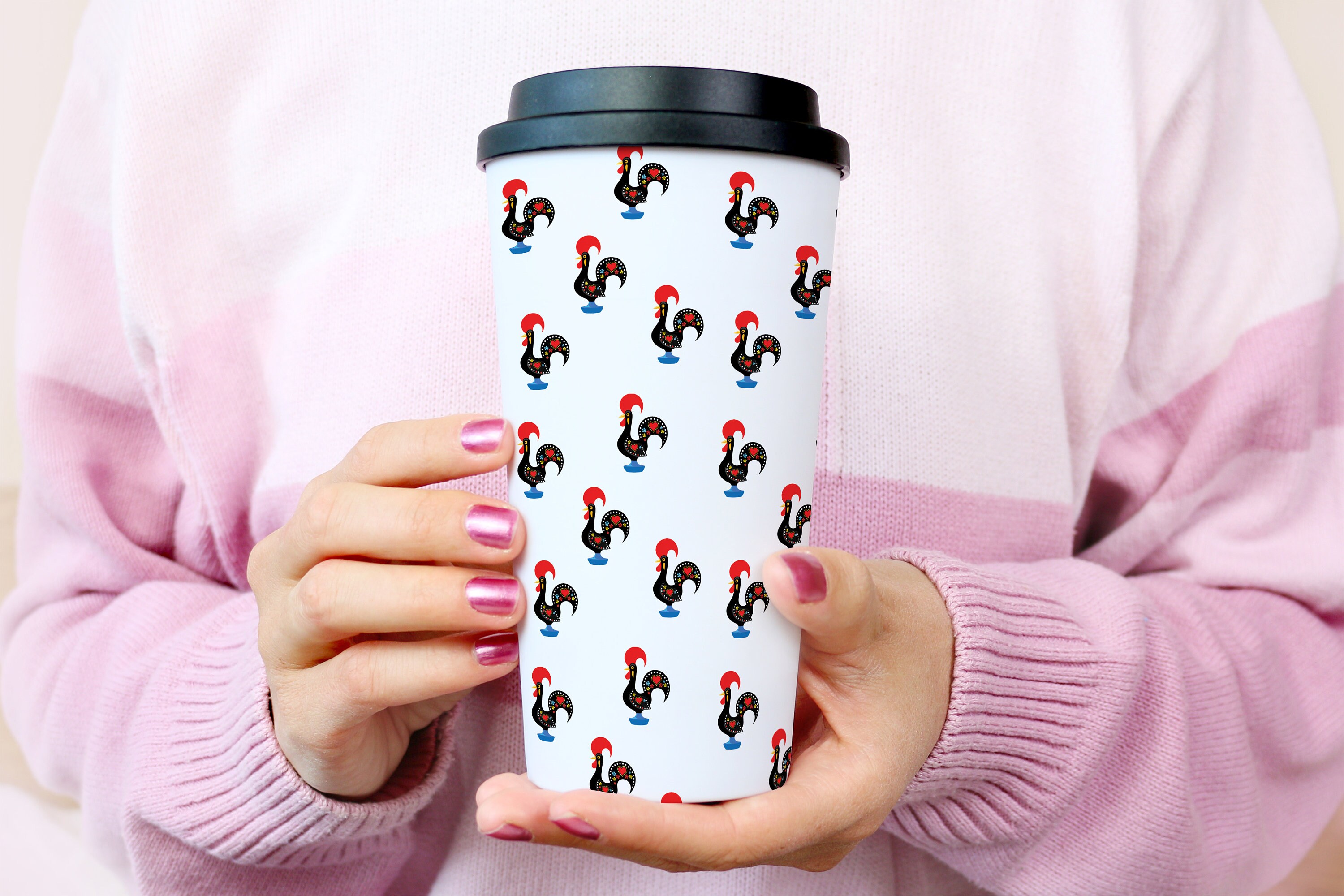 Portuguese Rooster Travel Mug, Galo De Barcelos, Stainless Steel Coffee Mug  - Etsy