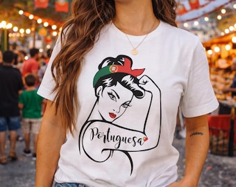 Portuguesa Girl T-shirt, Portuguese Flag, Girl Power Tee