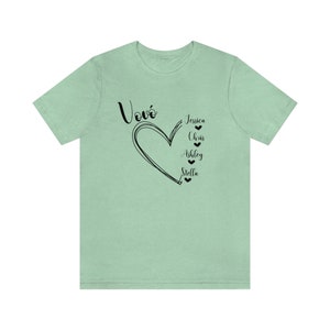 Custom Grandma tshirt, Portuguese Vovo shirt, Mothers day shirt for Grandmother, Best Nana shirt, Gigi tshirt, Grandkids tshirt with names Heather Mint