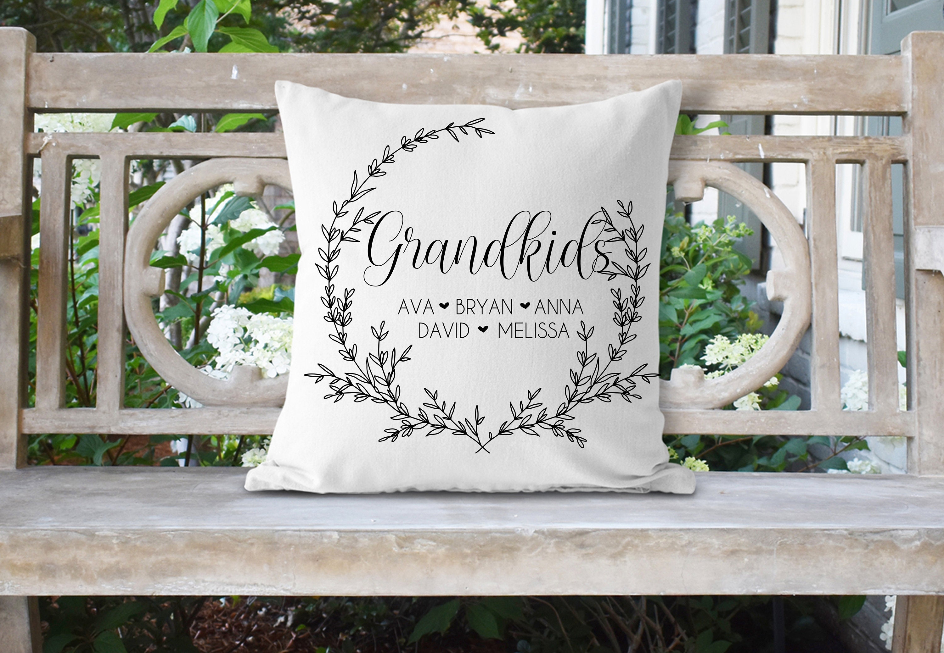 Custom Grandkids Pillow Pillow With Grandchildren Names Etsy