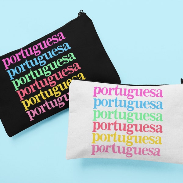 Portuguesa makeup bag, Portuguese girl cosmetic clutch, Portuguese pride gifts, Leopard print travel bag, Portuguese accessory pouch for her