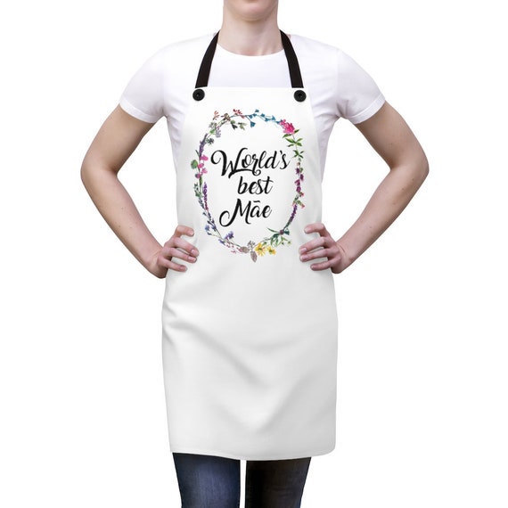 Portuguese Mom Apron, Worlds best Mom, Floral Wreath, Mothers day Gift, Kitchen Accessories, Custom Apron, Portugal Gifts, Food lover gift