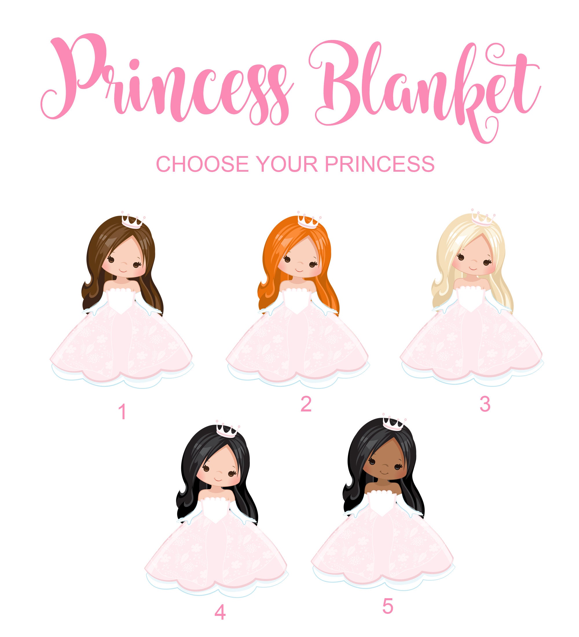 Personalized Princess Blanket Custom Little Girl Blanket Etsy
