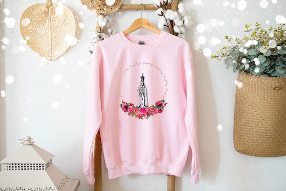 Virgin Mary Sweatshirt Our Lady Fatima Christian Sweater