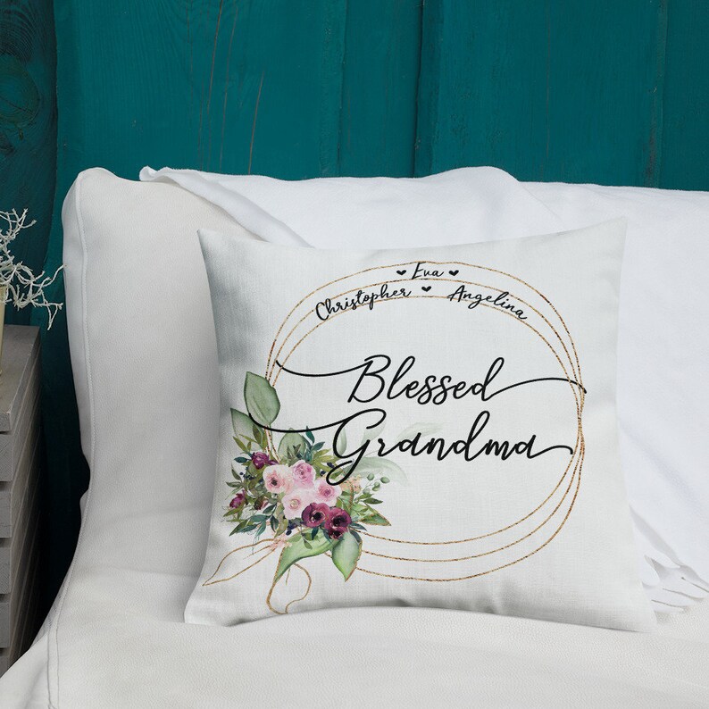 Personalized Blessed Grandmother Pillow Gift Grandmother From Etsy