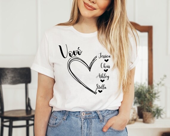 Custom Grandma tshirt, Portuguese Vovo shirt, Mothers day shirt for Grandmother, Best Nana shirt, Gigi tshirt, Grandkids tshirt with names