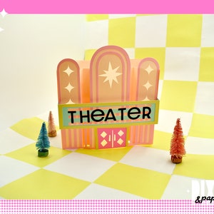 DIY Retro Whimsical Theater Paper House with Digital Instant Download3D SVGCut FilesPaper Lantern Home DecorChristmas Village image 9