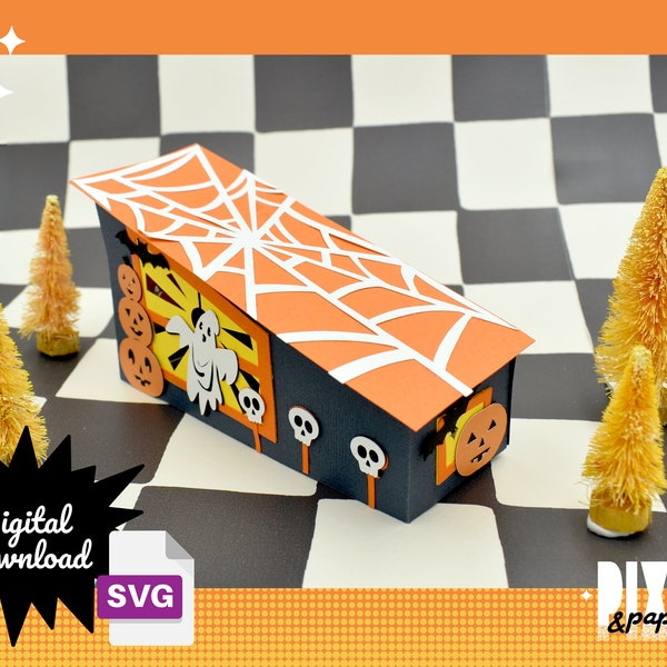 DIY Midcentury Halloween Palm Springs Mod Pod Paper House with Digital Instant Download|3D SVG|Cut Files|Glitter Christmas Village